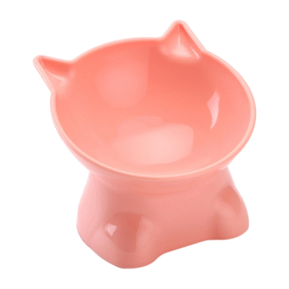 Pet Bowl Protection Cervical Neck High Foot Cat Bowl Single Bowl Nordic Style Plastic Oblique Mouth Cat Bowl Dog Bowl -1PCS