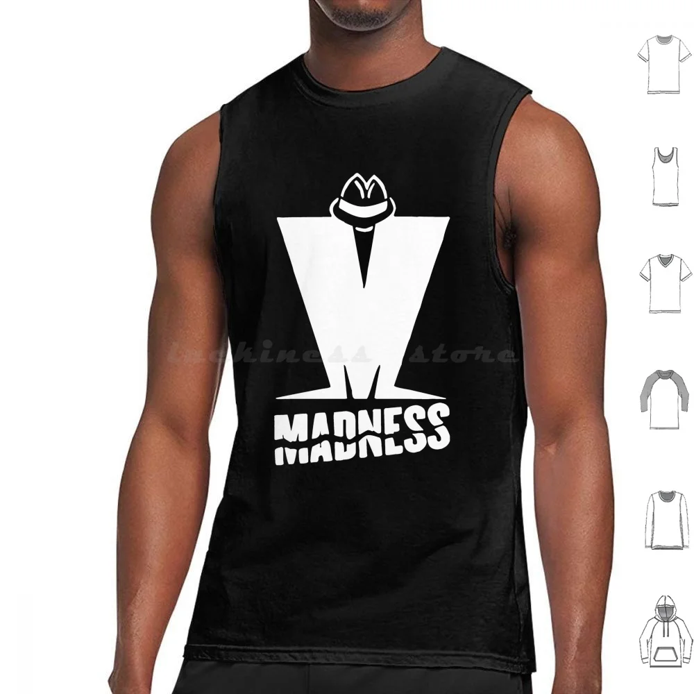 Band Stencil-White Tank Tops Vest Sleeveless Madness Punk Band Bands Hard Core Hardcore Skater Culture Pride Music Ska Mohawk