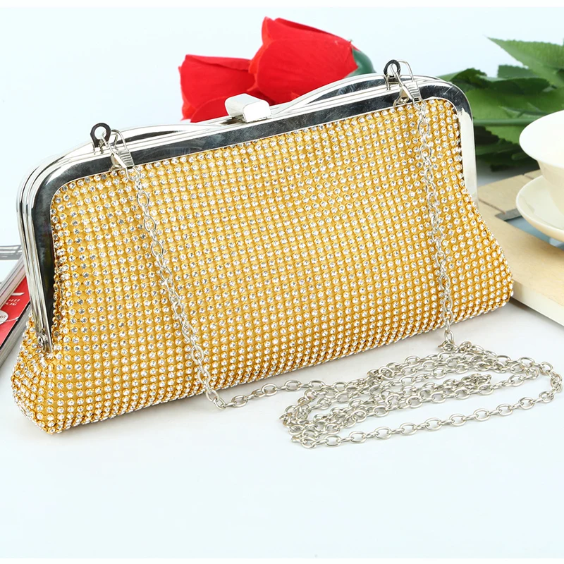 Women Evening Bag Chain Shoulder Bags Shiny Fashion Handbag Clutch Bags For Dinner Banquet Wedding Party Bride Bridesmaid bag