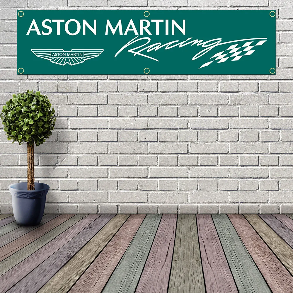 60X240cm Astons Martins Racing Banner Flag Polyester Printed Garage Wall Art Outdoor Decorations Tapestry With Brass Grommets