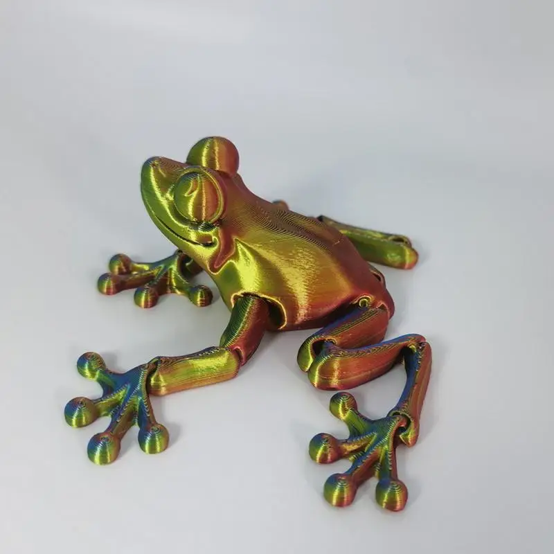 novelty 3D Printing Simulation Tree Frog Joint Movable Frog Ornaments Kitchen Home Decoration Offices Funny Animal Desk Toys