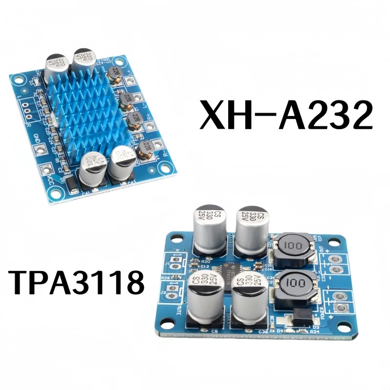 Placa amplificadora estéreo TPA3110 de 60 W, amplificador mono TPA3118 de 60 W, amplificador de potencia de audio XH-A232, bajo calor, con protección, venta individual