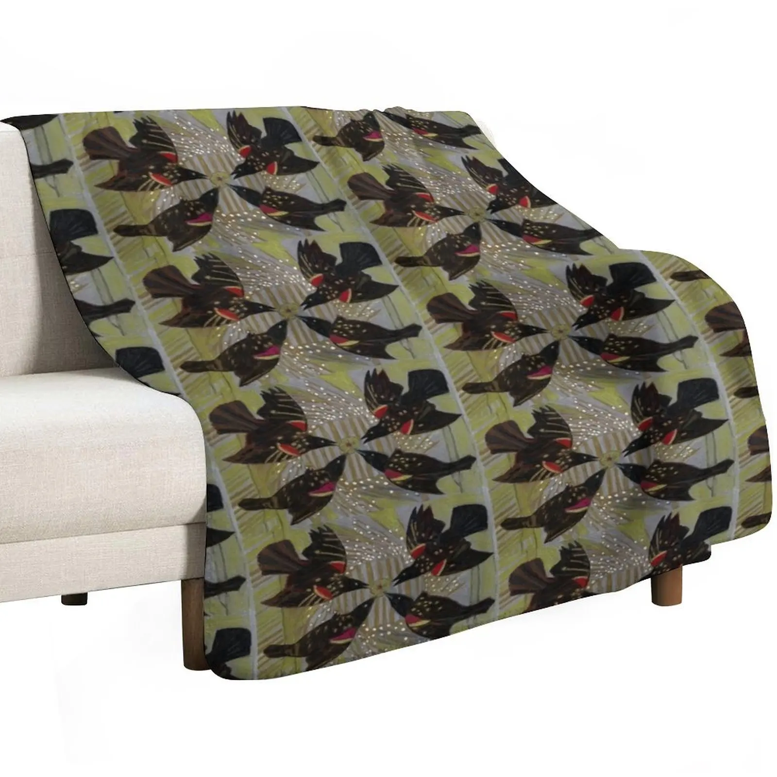 Four Calling Birds Throw Blanket Softest Soft Beds For Decorative Sofa Designers Luxury Throw Cute Plaid Blankets