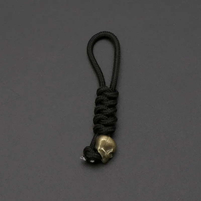 Trendy Skeleton Skull Pendant for Key Chain Braided Rope Skull for Head Keychain Accessories Gift for Friends Colleague