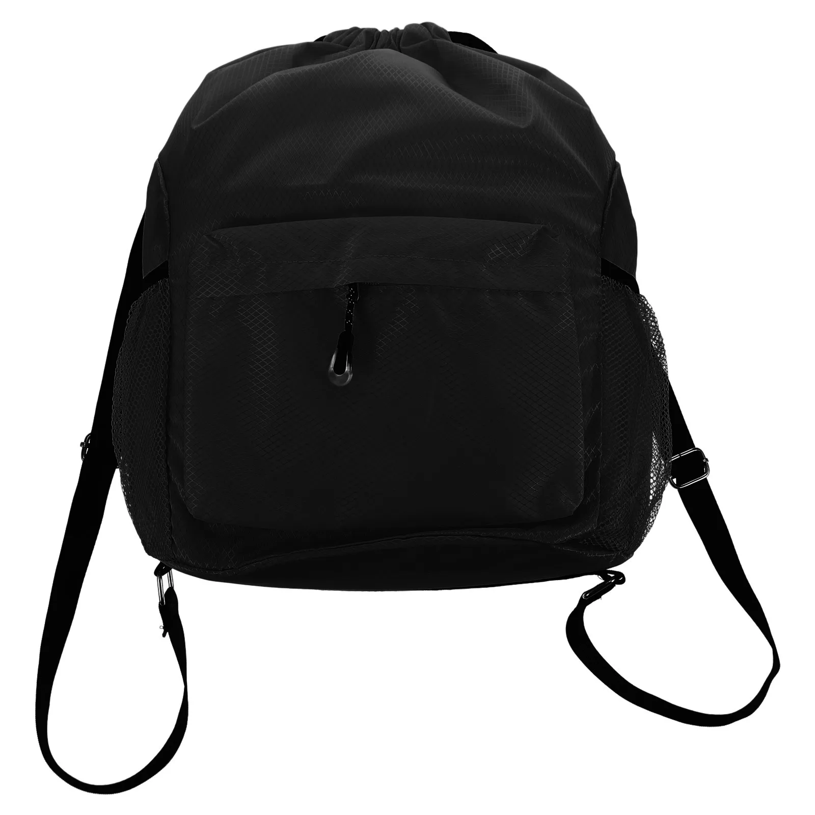 Tas Ransel Kain Oxford Kapasitas Besar Tali Bahu Ganda Tas Olahraga Tahan Lama Tas Sekolah Perjalanan Kasual Tas Serut Tas Basah Hitam