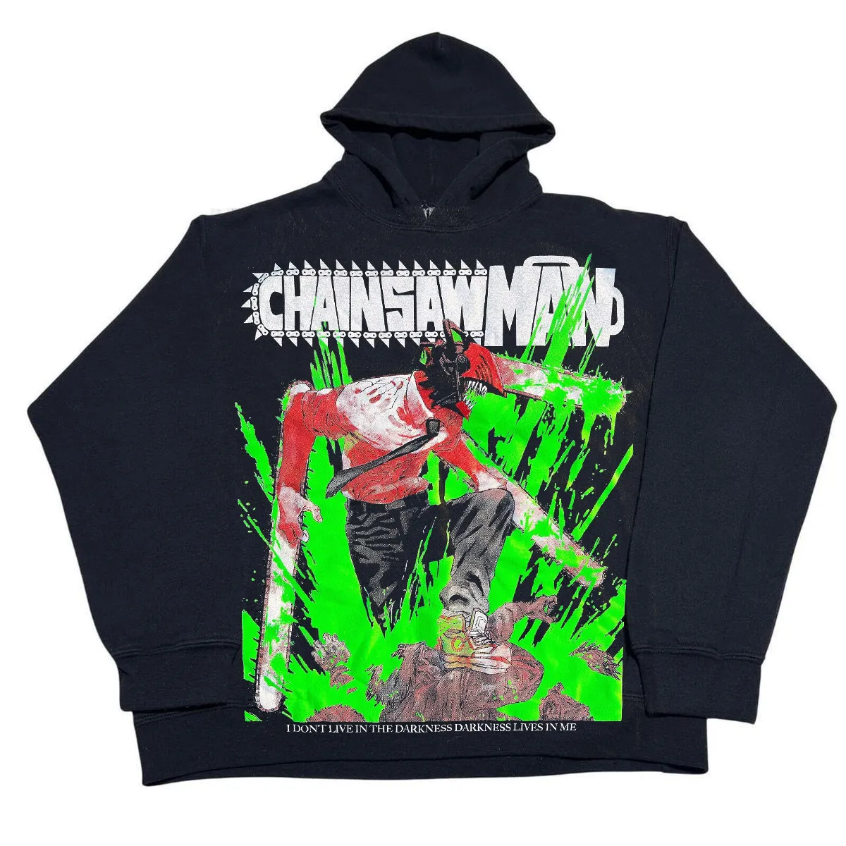 

Верная реплика качества! Аутентичная тяжелая толстовка в американском стиле - уличная эстетичная толстовка большого размера Y2K CHAINSAW, одежда в стиле аниме