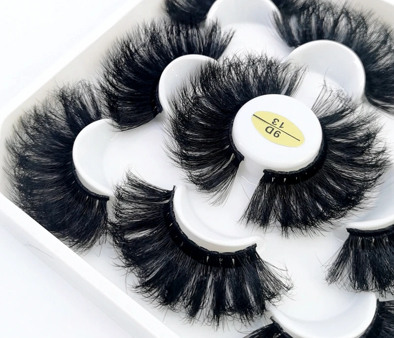 HBZGTLAD 新しい 5 ペア 25 ミリメートル 3d ミンクまつげフェイクミンクまつげうっすらとした厚いナチュラルフルストリップまつげ