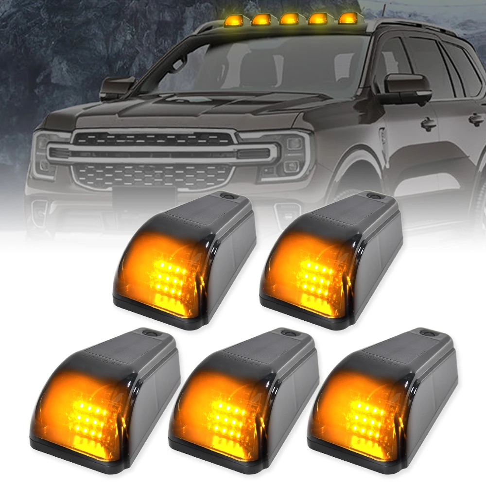 

5 Pcs LED Solar Cab Marker Lights Universal For pickups off-road vehicles SUVs boats LED Solar Cab Marker Lights ﻿