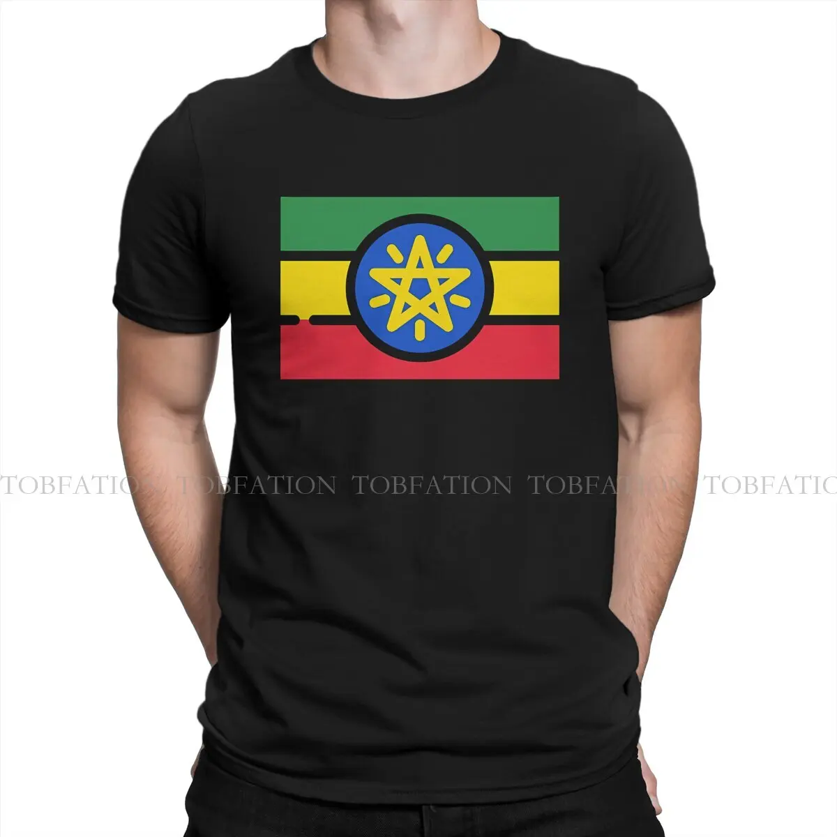 National Flag Harajuku TShirt Ethiopia Style Streetwear Leisure T Shirt Men