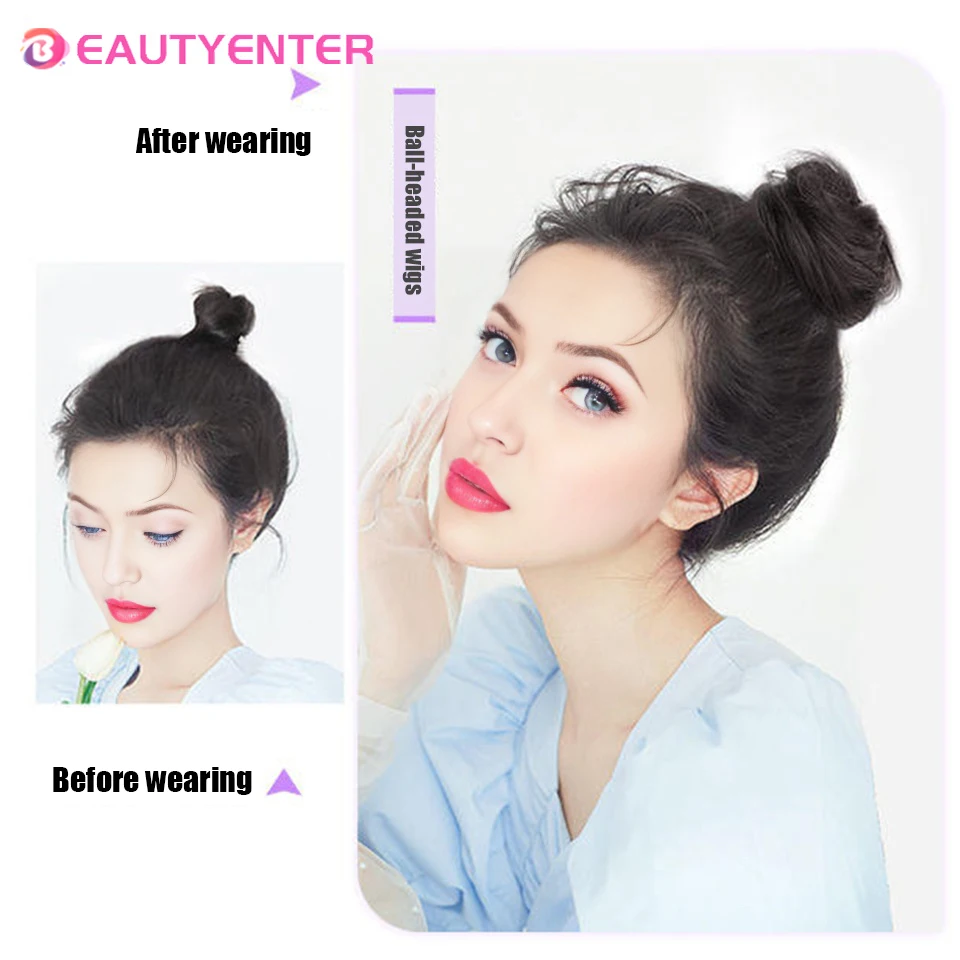 BEAUTYENTER Ladies Elastic Straight Synthetic Hairpieces Scrunchie Wrap For Hair Bun wrap Donut Chignon Accessories