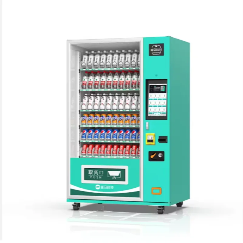 

Hot salesWholesale LED Screen Vending Machine QR Code Cashless Food and Drink Vending Machine