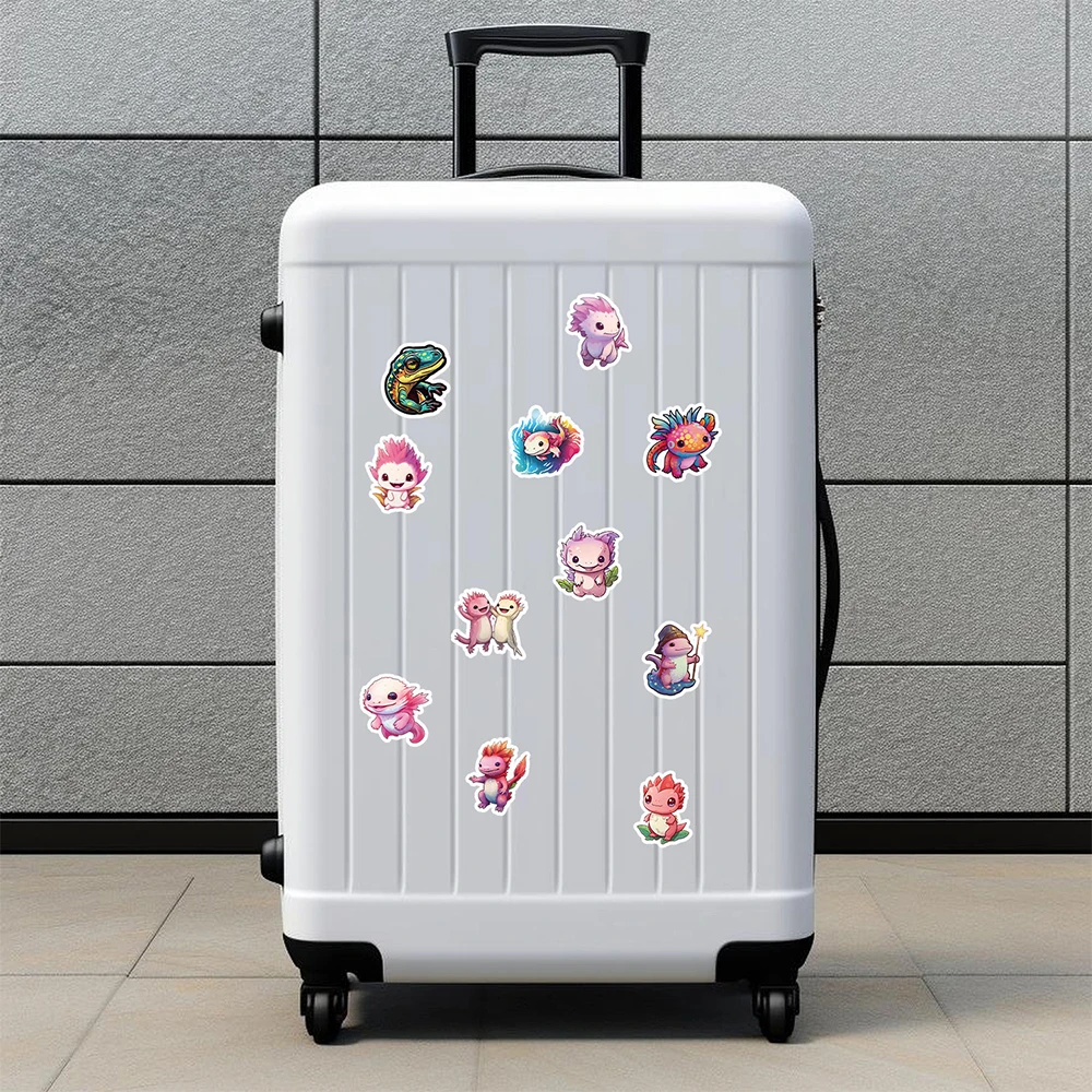 10/30/50pcs Cute Cartoon Animal Funny Axolotl Stickers Decals DIY Notebook Fridge Laptop Suitcase Funny Decoration Sticker Toys