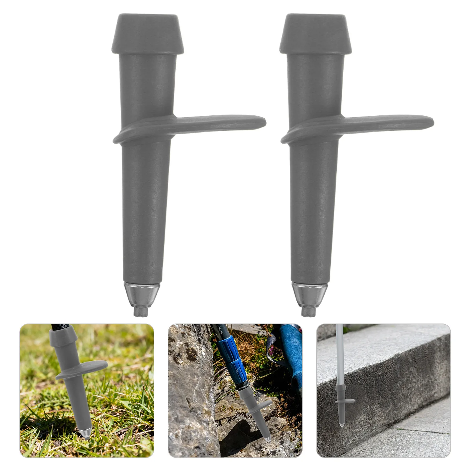 2Pcs Trekking Pole Tip Replacement Tungsten Steel Covers Walking Stick Protectors Anti Slip Hiking Stick End Caps Outdoor Gear