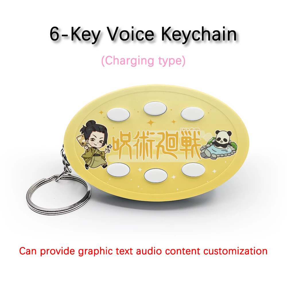 

Creative Voice Keyring For Jujutsu Kaisen Geto Suguru 6-Key Audio Picture Customization Rechargeable Type Keychain Pendant Gift