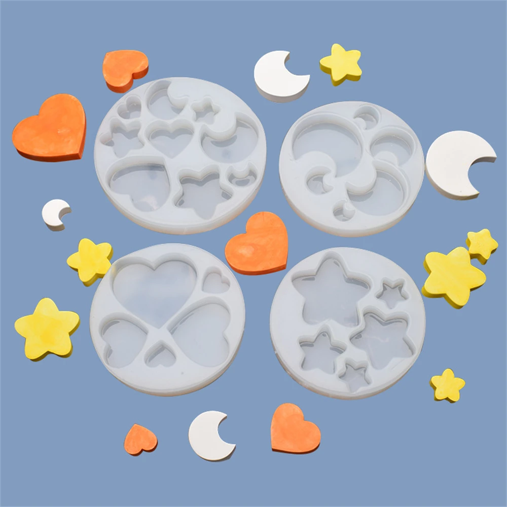 Mini Silicone Mold 3D Moon Stars Shell Sea Snail Resin Charms Mold for DIY Jewelry Making Mold Nail Art Decororation Tools 2024