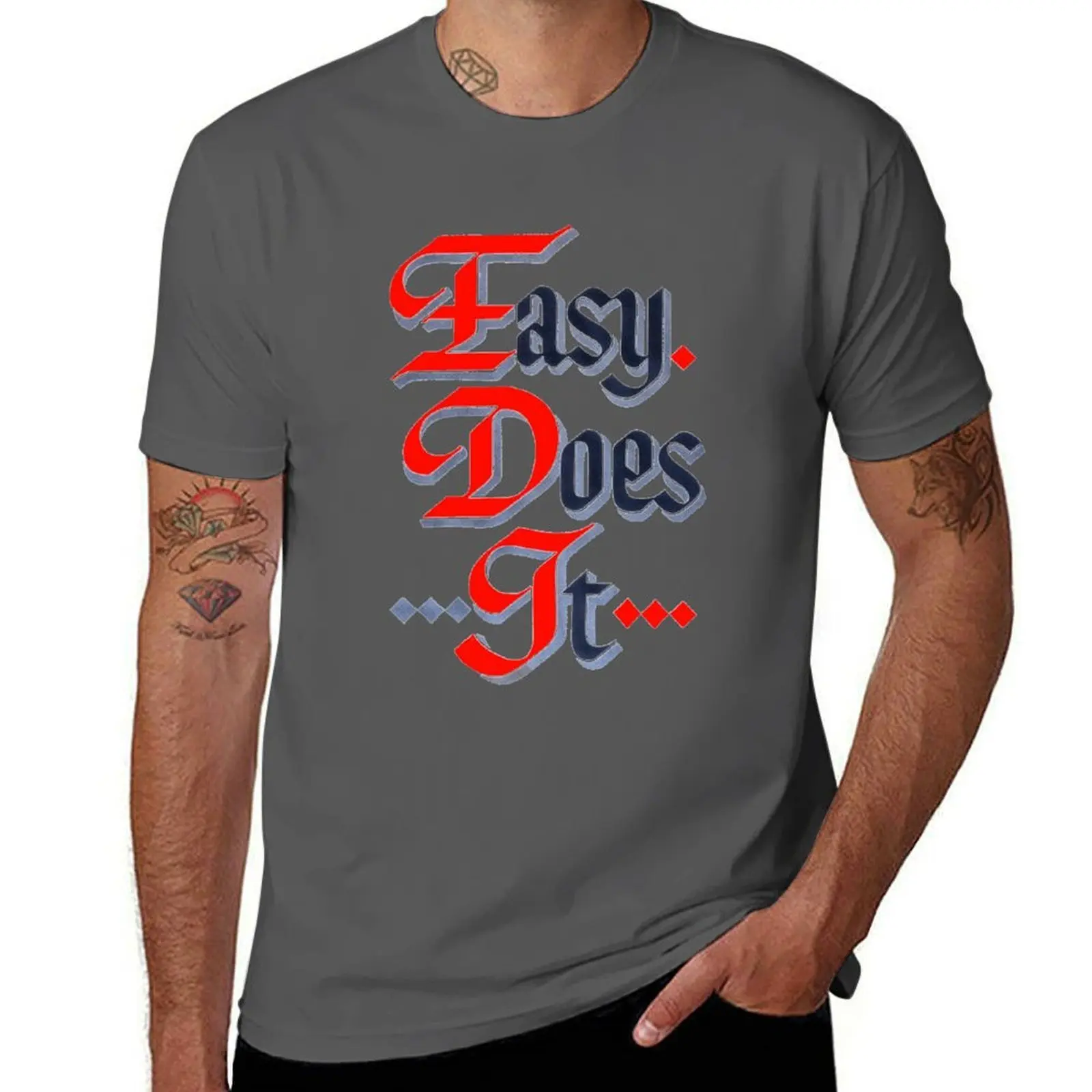 

It - Does AA Slogan Easy T-Shirt Basic Casual Short Sleeve Cotton Shirt