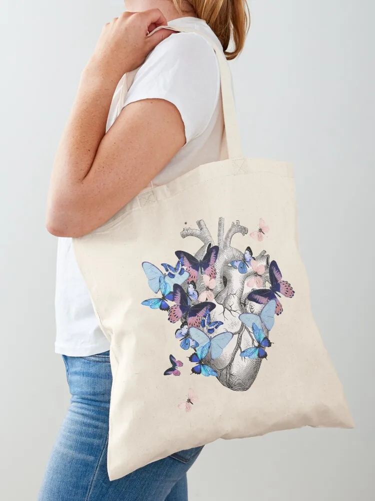

Blue Butterflies Heart Human Anatomy Tote Bag Big bag ecological bags Gift bags Cloth bag