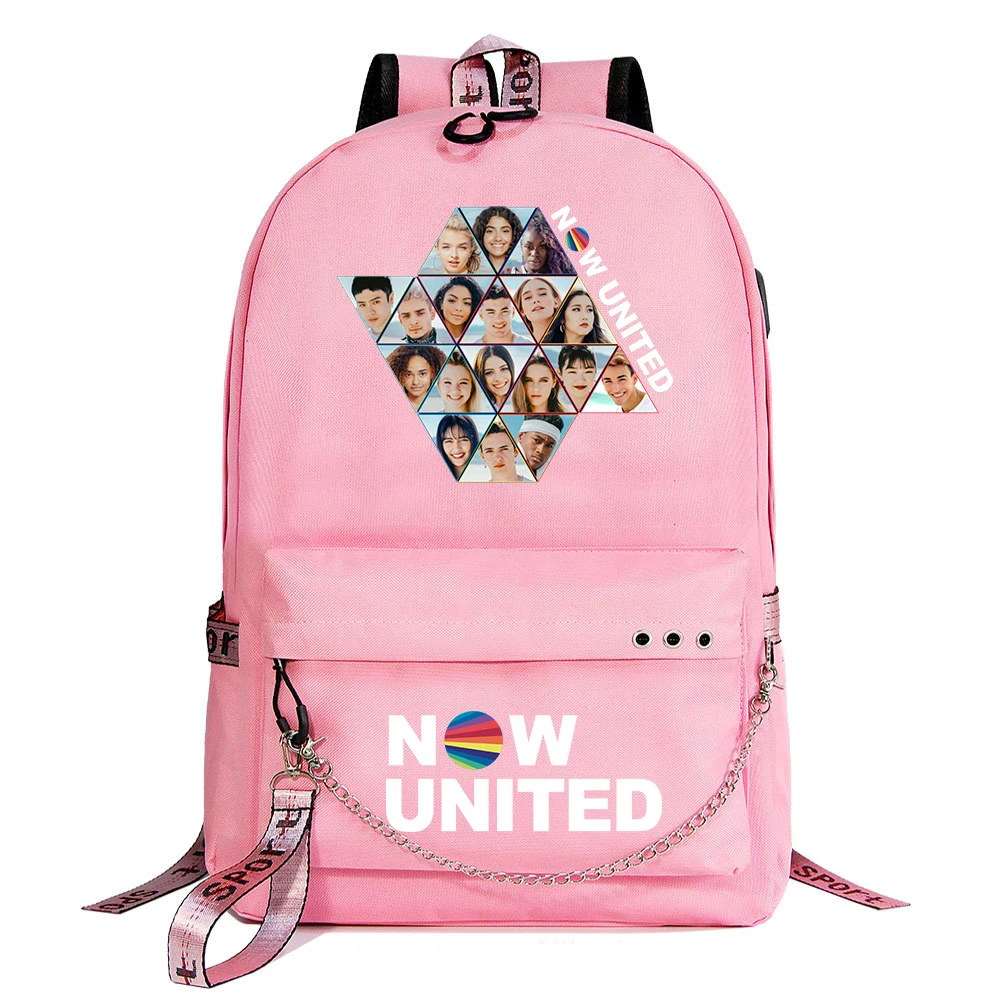 Hot Now United Backpack School Bags Women Men USB Port Mochila Travel Bags Teenager Laptop Chain Backpack College Bags