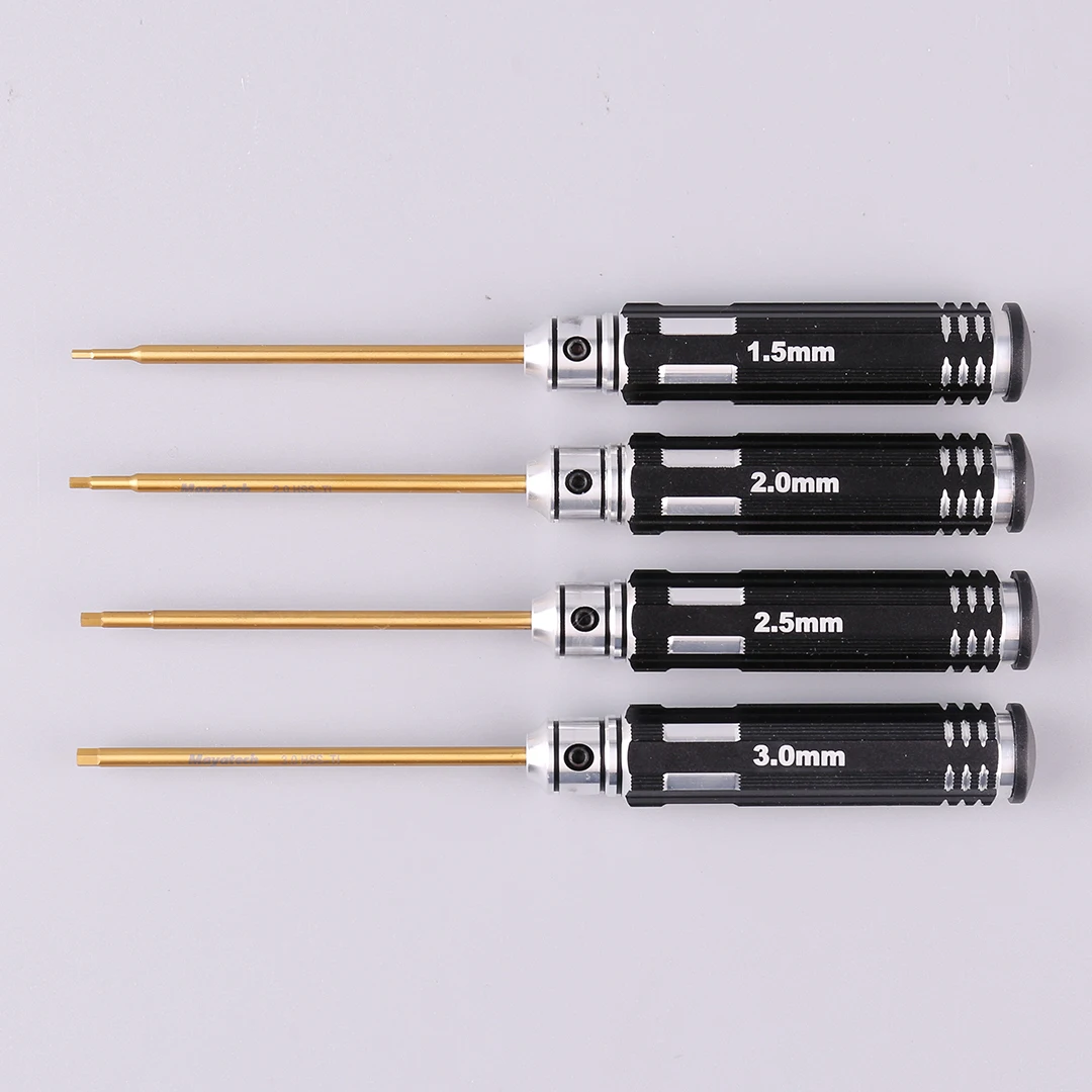 Mayatech RC Tools 4 pcs hex screw driver set titanium plating hardened 1.5 2.0 2.5 3.0mm screwdriver For Rc helicopter Rc toys