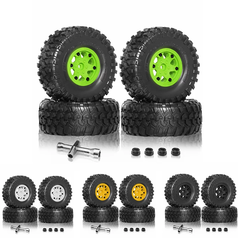 

4 pcs 135mm plastic 2.2" bead lock hub tire set, suitable for 1/10 remote control crawler axle SCX10 ghost RR10 Capra Traxxas