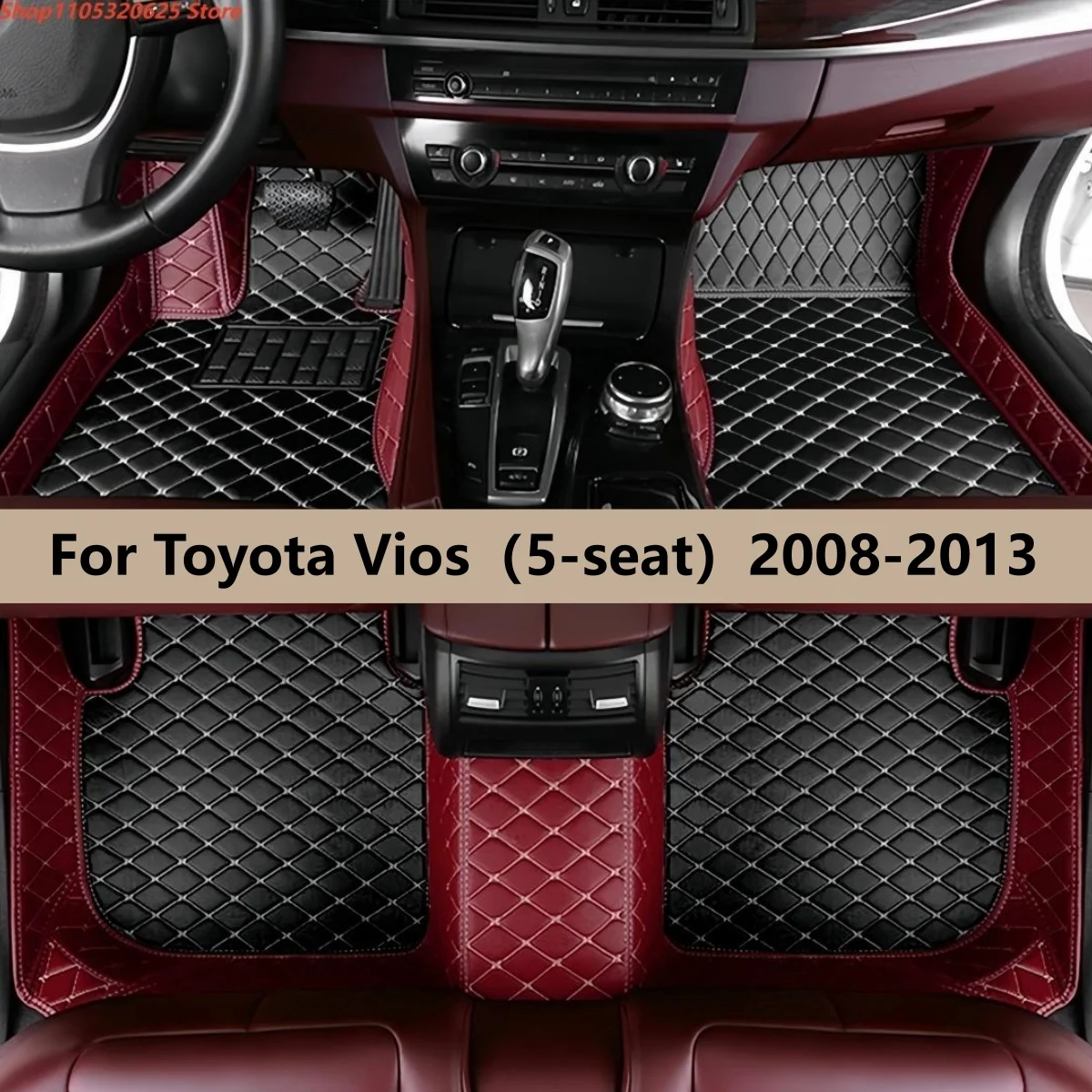 

Auto Leather Carpet Pad For Toyota Vios（5-seat）2013 2012 2011 2010 2009 2008 Interior Details Accessories Artificial Leather