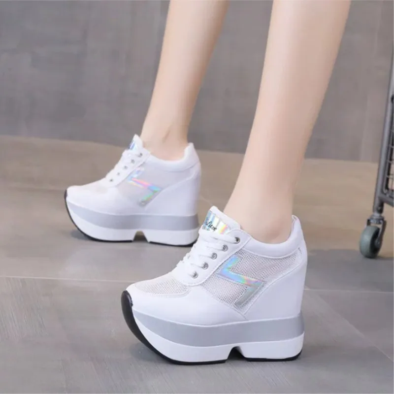 

Sneakers Women Winter Warm Super High Heels Casual Shoes Woman Height Increasing Boots Mujer Ventilate Sizes 35-40