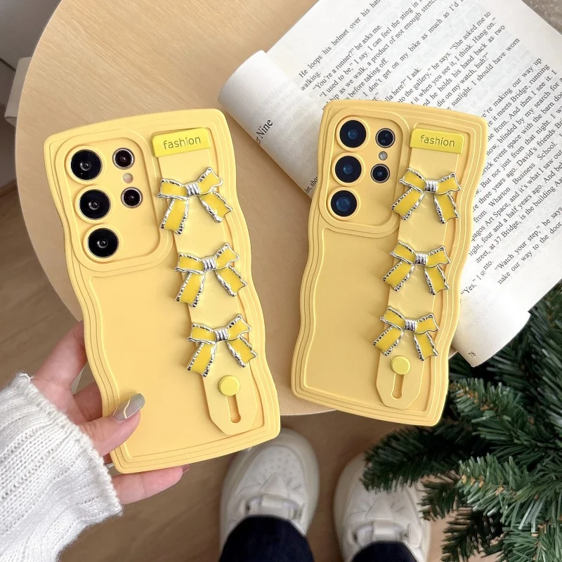 Чехол-держатель для телефона с бантом для Samsung Galaxy M05 M04 M21 M11 M01 M02 M12 M22 M32 4G M13 M23 M14 5G M10 M20 F05 Soft Cover