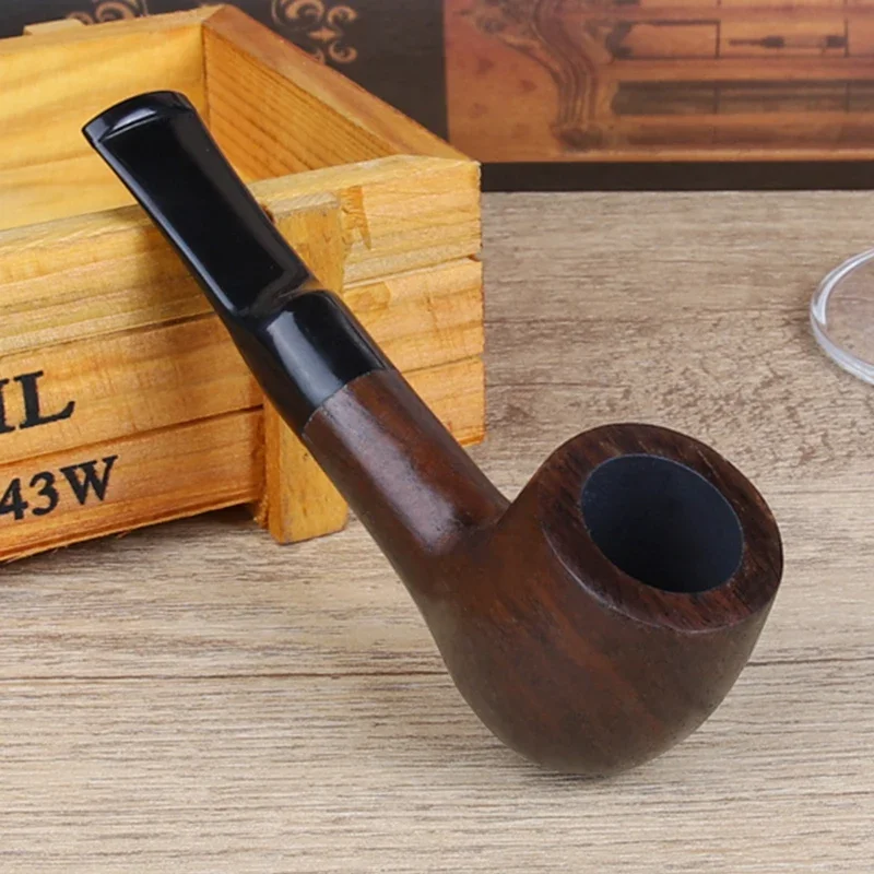 New Classic Straight Ebony Wood Solid Wooden Smoking Pipe Tobacco Pipe Tube Fit For 3mm Filters Smoking Accessories