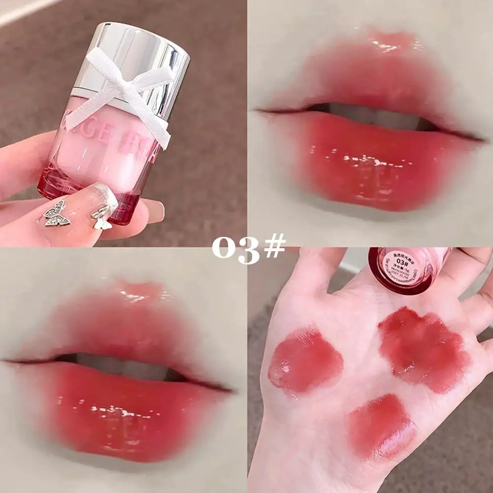 5 สี Mirror Water Lip GLOSS Moisturizer Jelly Liquid ลิปสติก Waterproof Lasting Red Lip Tint เกาหลีแต่งหน้าเครื่องสําอาง