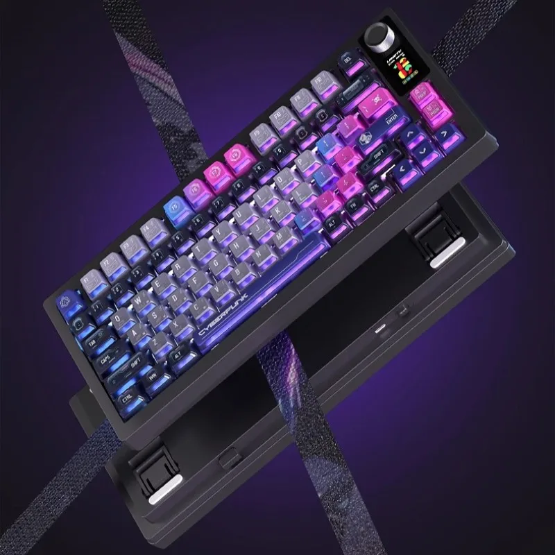 

Langtu LT75 PRO Customized Mechanical Keyboard, Tri-mode Wireless Esports Keyboard, Color Screen 10000mAh Long Battery Life RGB