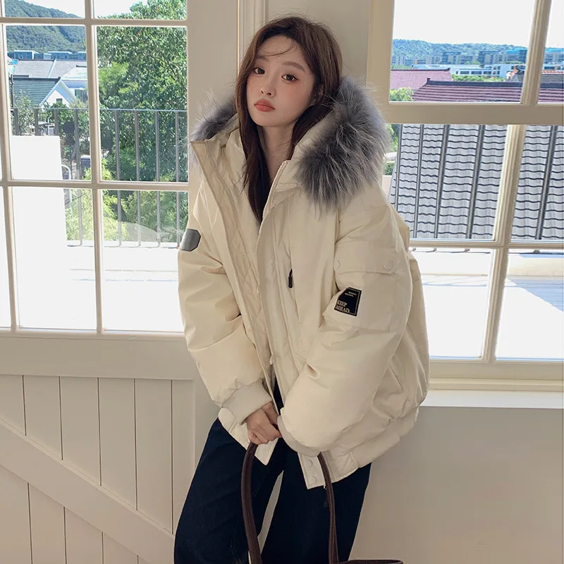 Cotton padded women's 2025 winter new loose fitting cotton jacket for students, warm bread jacket, cotton coat jacket jacket
