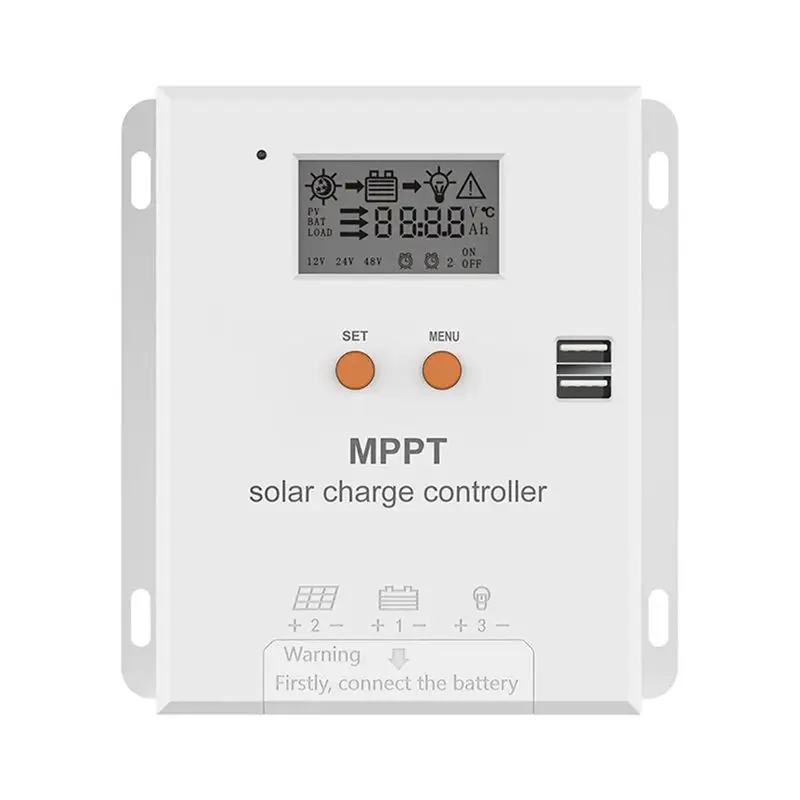 ABWZ-MPPT 20A Solar Controller 12V 24V Battery Regulator With LCD Display For AGM, Gel, Flooded And Lithium