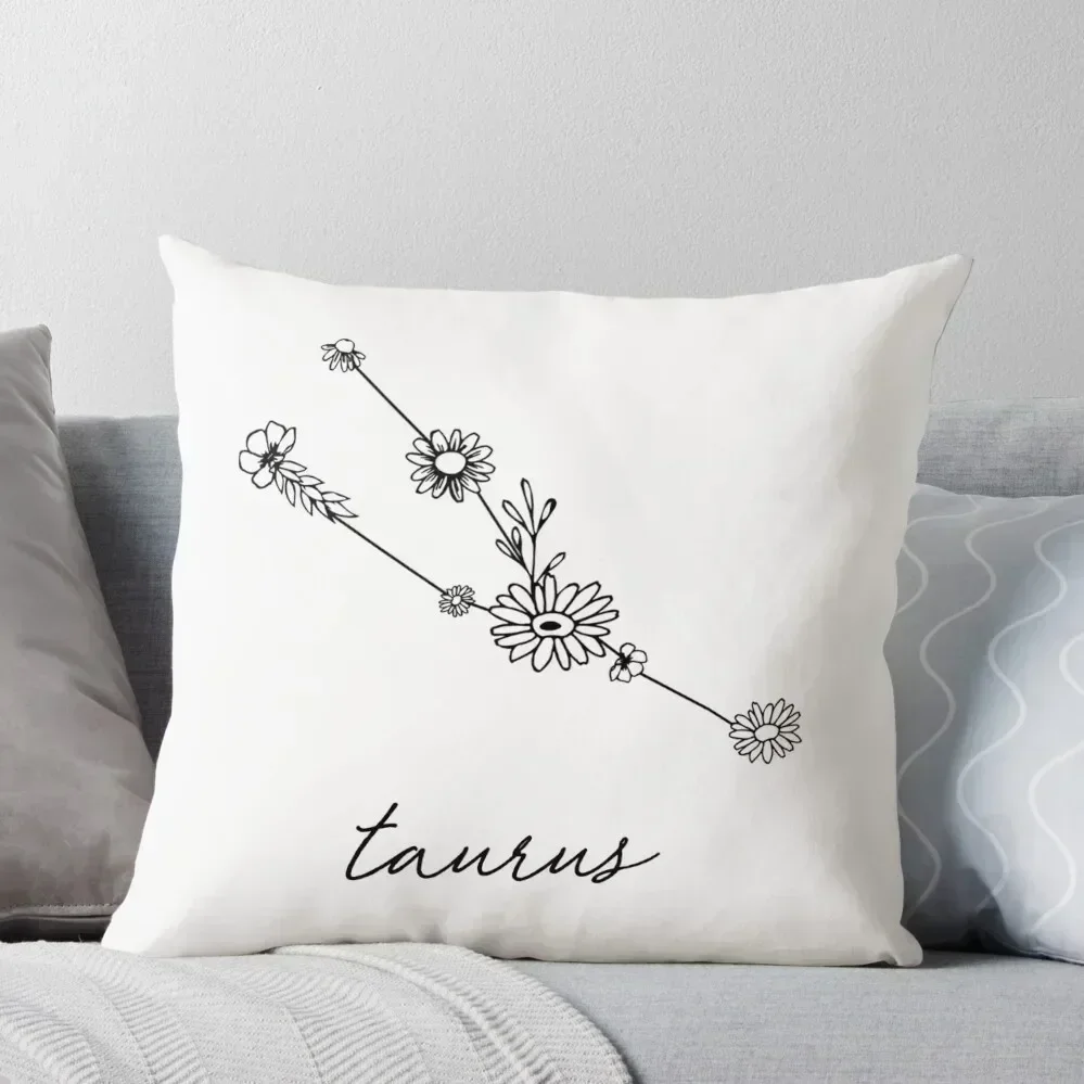 

Taurus Zodiac Wildflower Constellation Throw Pillow Pillowcases Bed Cushions Plaid Sofa sleeping pillows pillow
