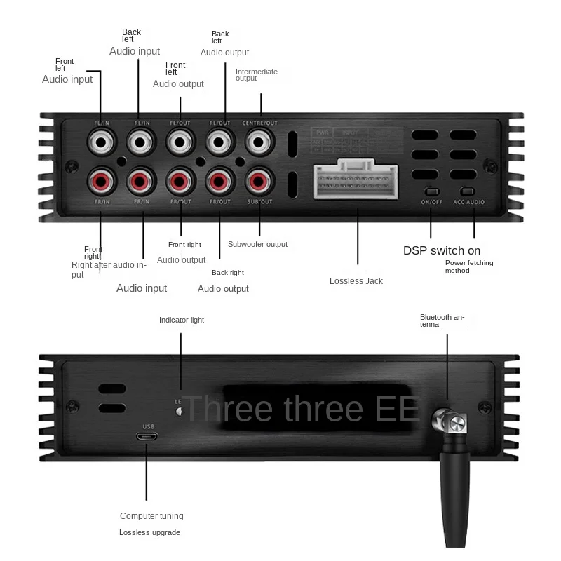 Car 31-segment EQ lossless playback DSP car amplifier smart bass speaker