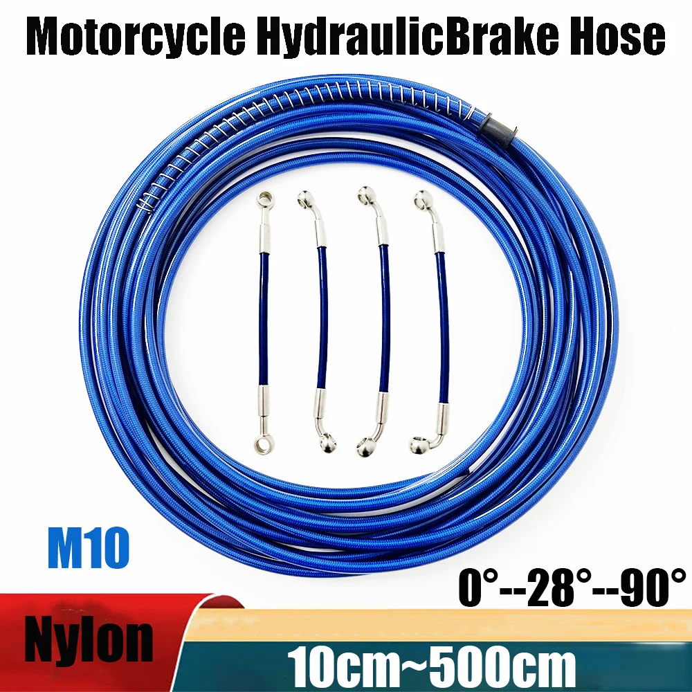 

10-500cm M10 Nylon Motorcycle Dirt Bicycle Specific Multi angle High-Temperature Resistant Brake Oil pipe braided Hose FuelPipe