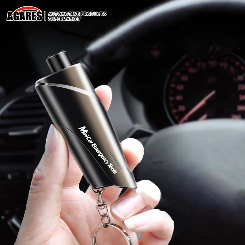 Portable Car Emergency Hammer Multi-function Window Breaker Seat Belt Cutter Keychain Life-Saving Escape Rescue Tool