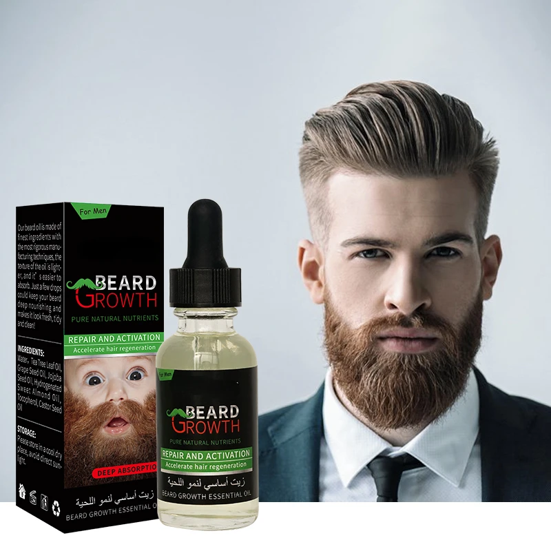 

100% Natural Organic Promote Mens Beard Oil For Hair Growth Nourishing Beard Growth Men Care Growth Beard Oil