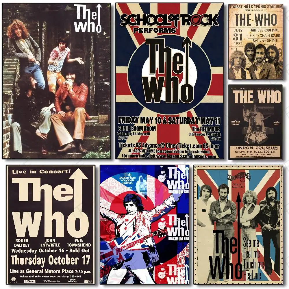 

Rock Band The W-Who Poster Waterproof Vintage Movie Posters High Quality Wall Art Print For Room Decor Gift