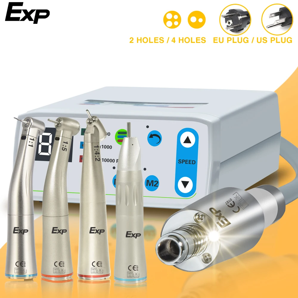 

Exp Dental Brushless Led Micro Motor Electric Machine Set Internal Water Spray E-type Contra Angle Handpiece Clinical Equipment