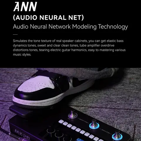 M-VAVE MK-20 मल्टी-इफेक्ट्स प्रोसेसर गिटार और बेस के लिए ड्रम मशीन, ट्यूनर, लूपर, एम्प सिम्युलेटर, USB ऑडियो इंटरफ़ेस के साथ 10 best sales क्यूवेव बास - №7