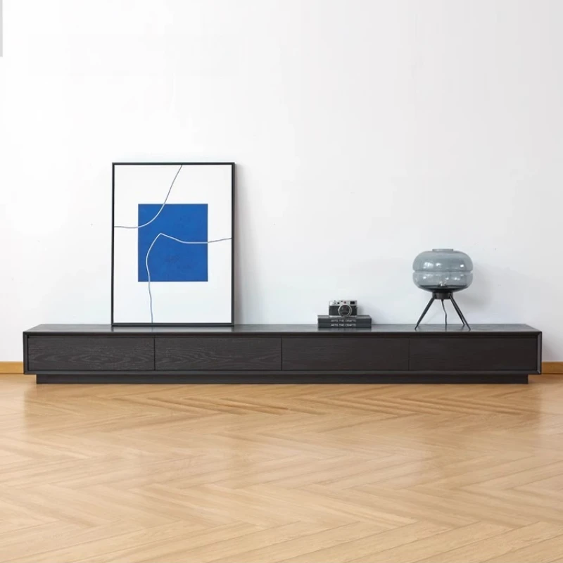 

Nordic Modern Standing Solid Wood TV Cabinet Living Room Entertainment Center Apartments Simple Design Light Luxury Furniture