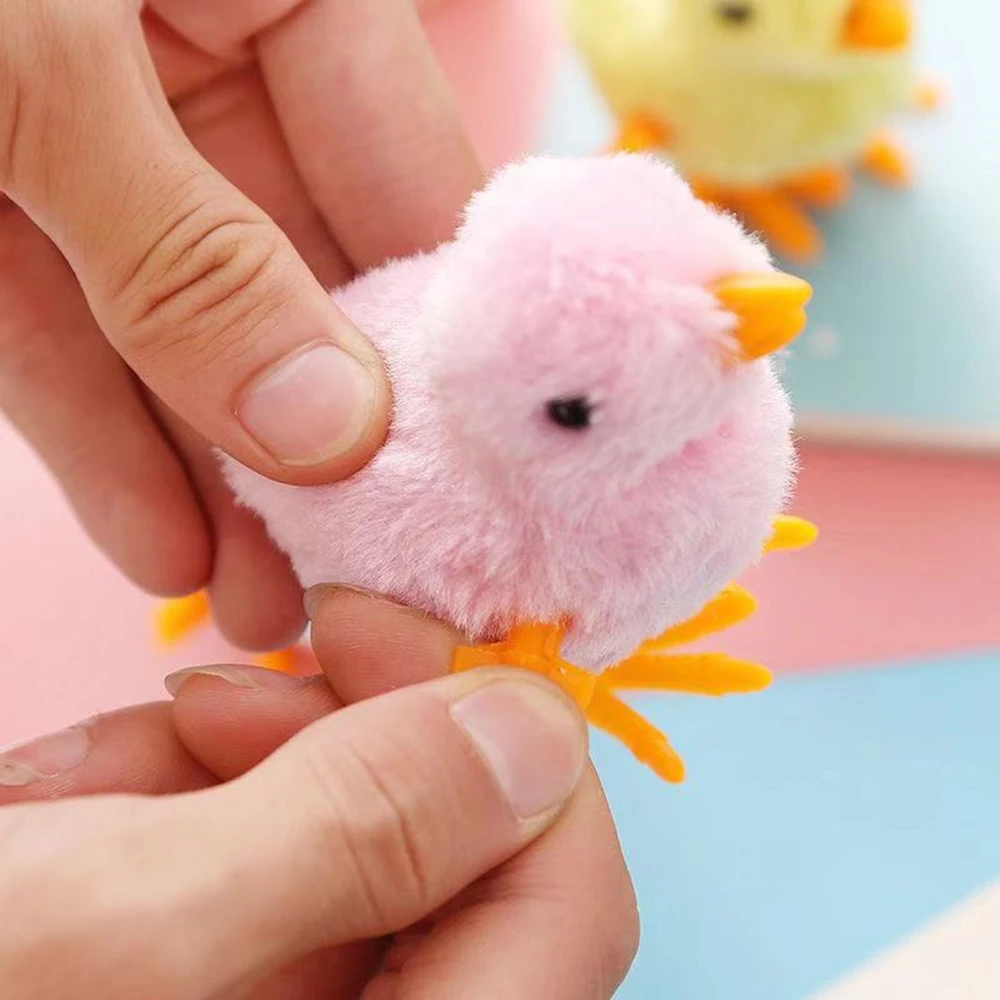 10PC Fun Plush Clockwork Jumping Chick Kids Toys Birthday Party Easter Gift Pinata Stuffing Boys Girls Carnival Party Prizes Bag
