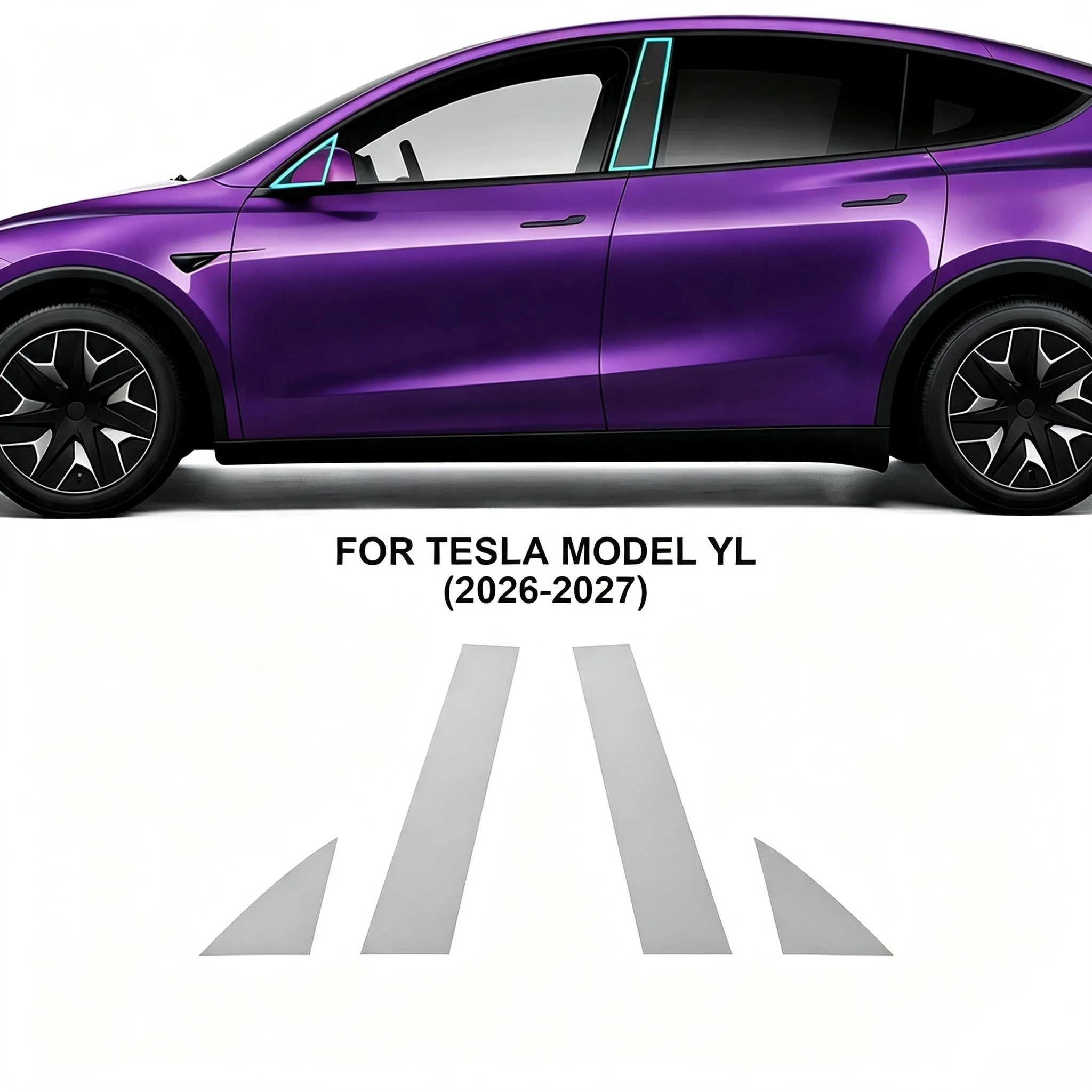 Transparent TPU Protective Film For Tesla Model YL 6 Seats 2026 2027 Headlight B Pillar Rearview PPF Sticker Anti-scratch Film