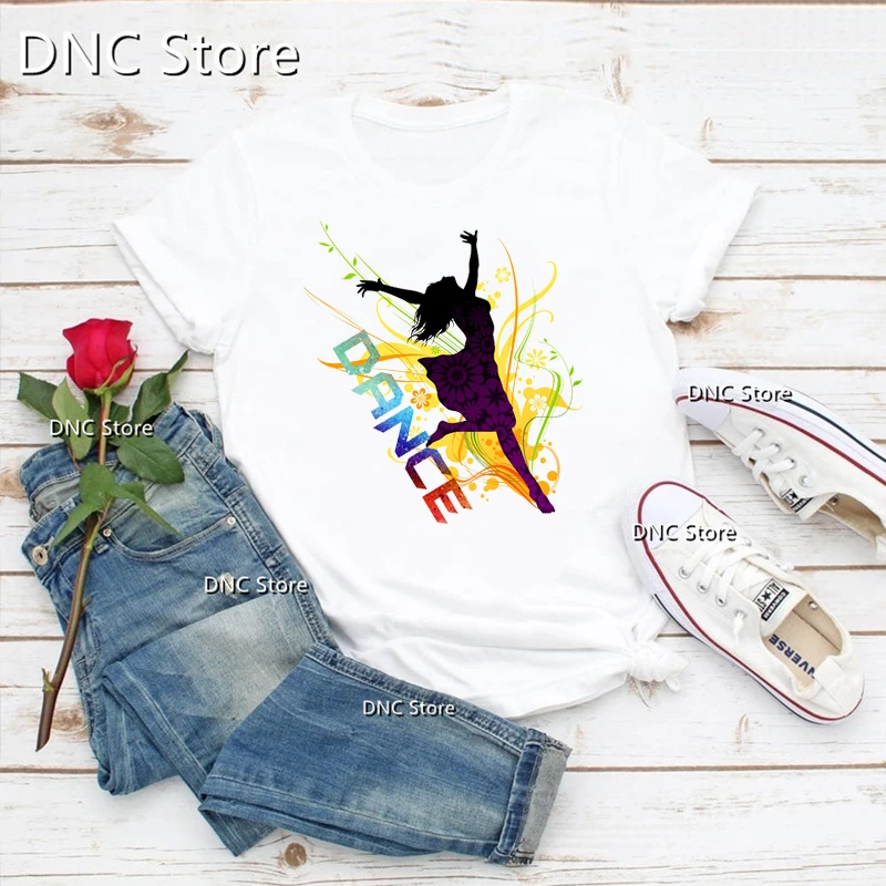 

Fashion Women T-Shirts Funky Treble Clef Music Cool Music Graphics Tshirt Dance Music Lovers T-Shirt Femme White Shirt Tops