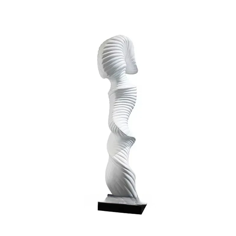 Abstract Statue Sculpture with Marble Base Resin Handicraft 3D Carving Art for Hotel Living Room Decoration Modern Home