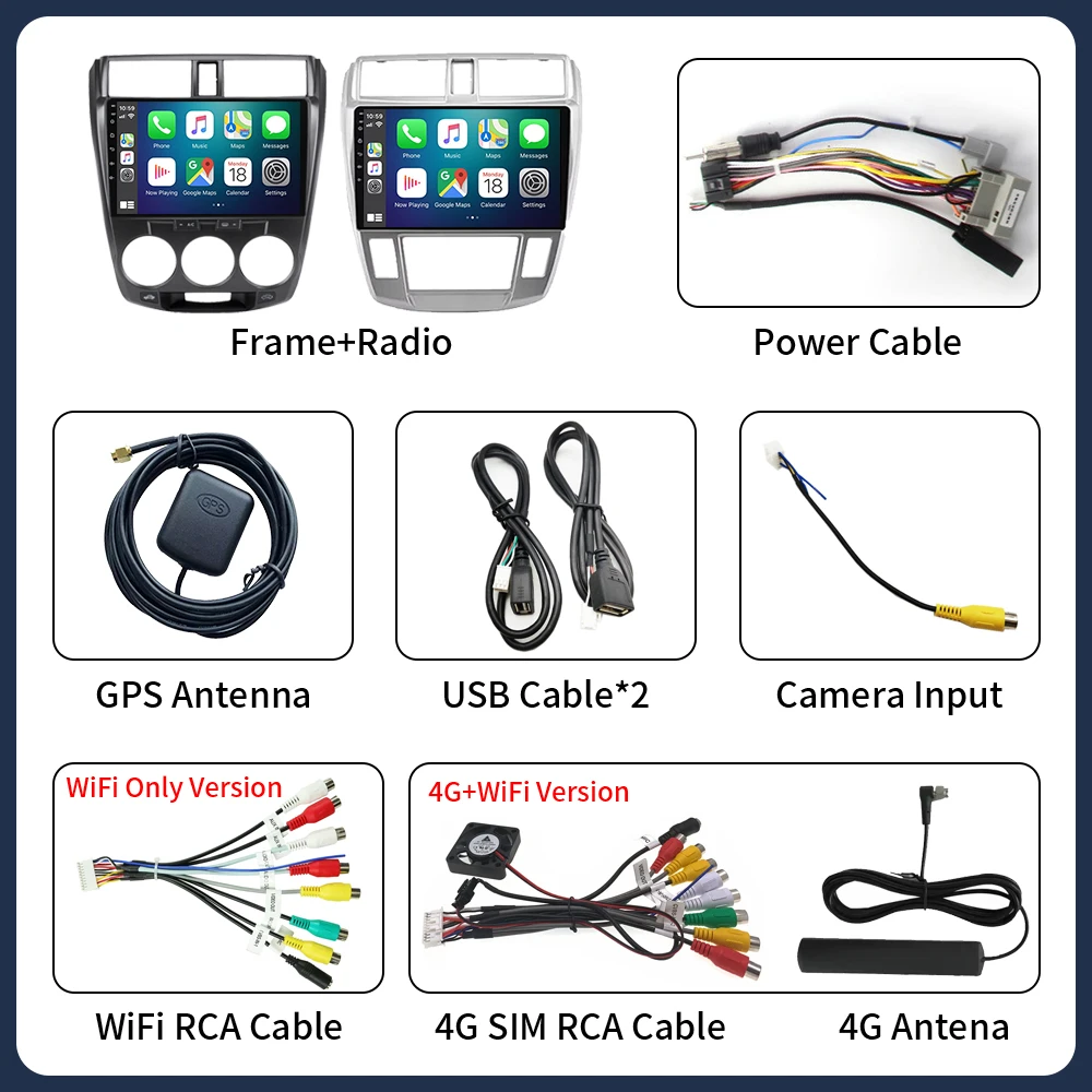 Android 16 Carplay Auto Car Radio Multimedia Player For Honda City 2008 2009 2010 2011 2012 2013 2014 Stereo 2din Head Unit WIFI - Image 6