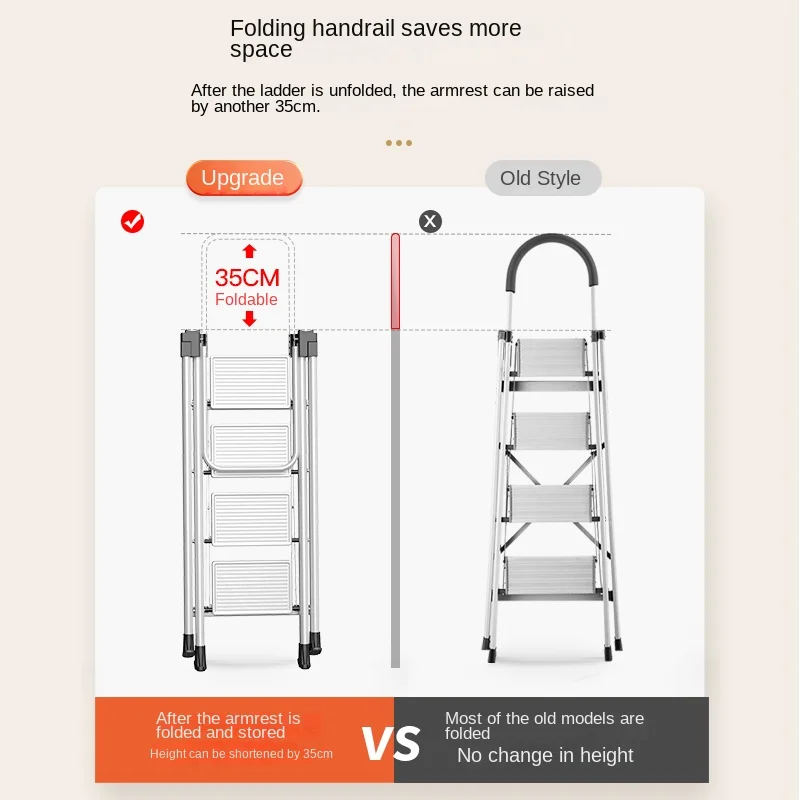 Ladder home safety indoor folding herringbone ladder, multifunctional escalator, thickened ladder stool, telescopic three