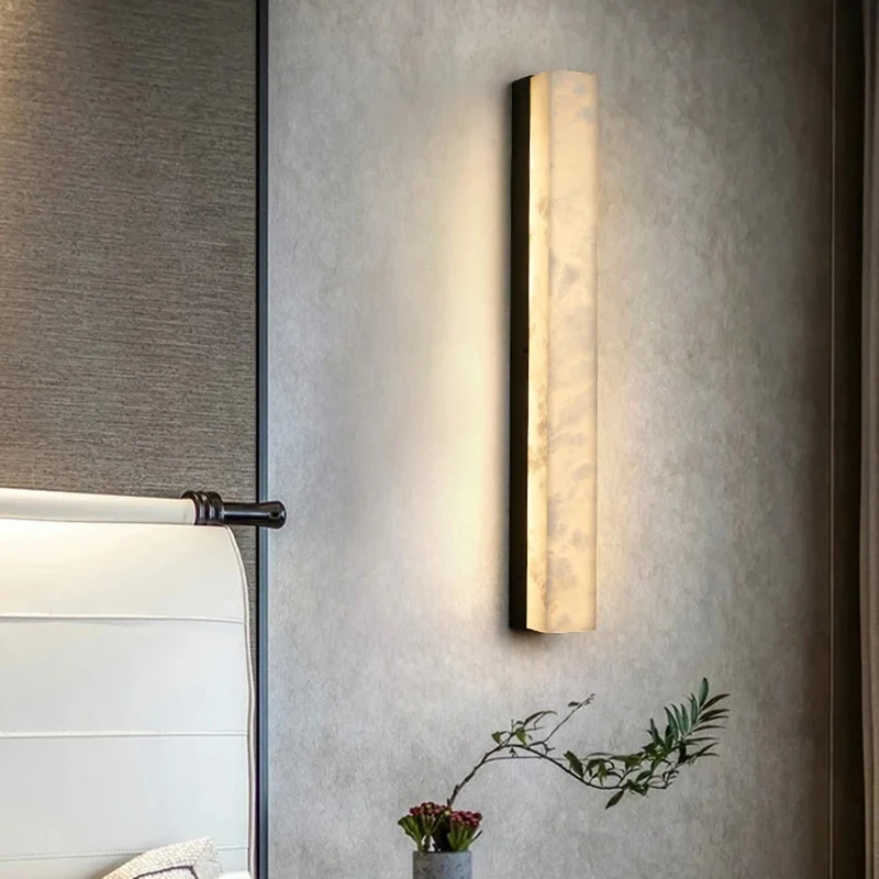 Art Deco Natural Marble LED Wall Sconce for Living Room Bedroom Aisle Restaurant - Enhancing Home Atmosphere Lighting Fixtures