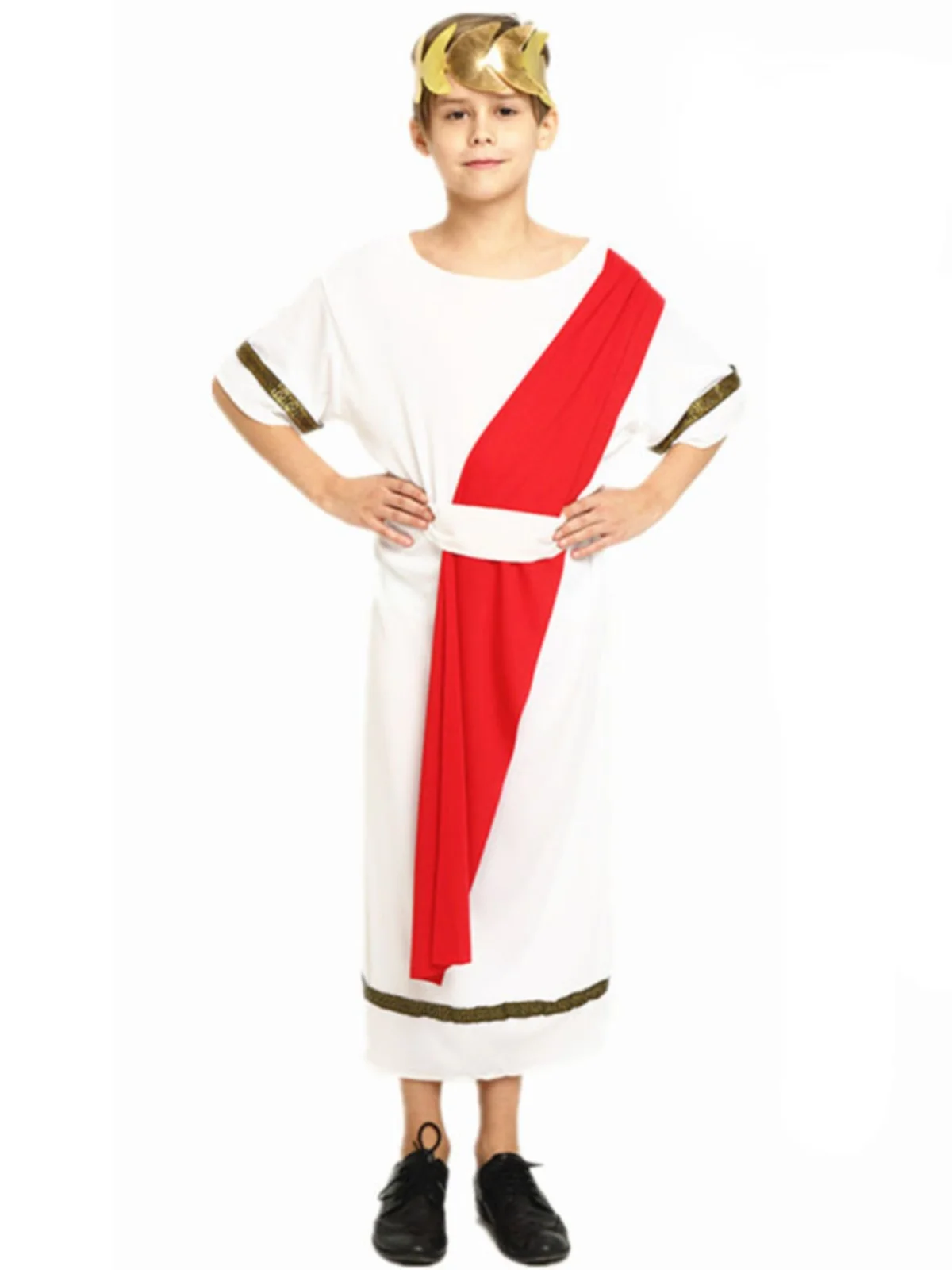 زي أداء إلهة رومانية للأطفال الصبيان، زي تنكري للهالوين بطابع روماني قديم، زي مسرحي عرقي للعروض #3