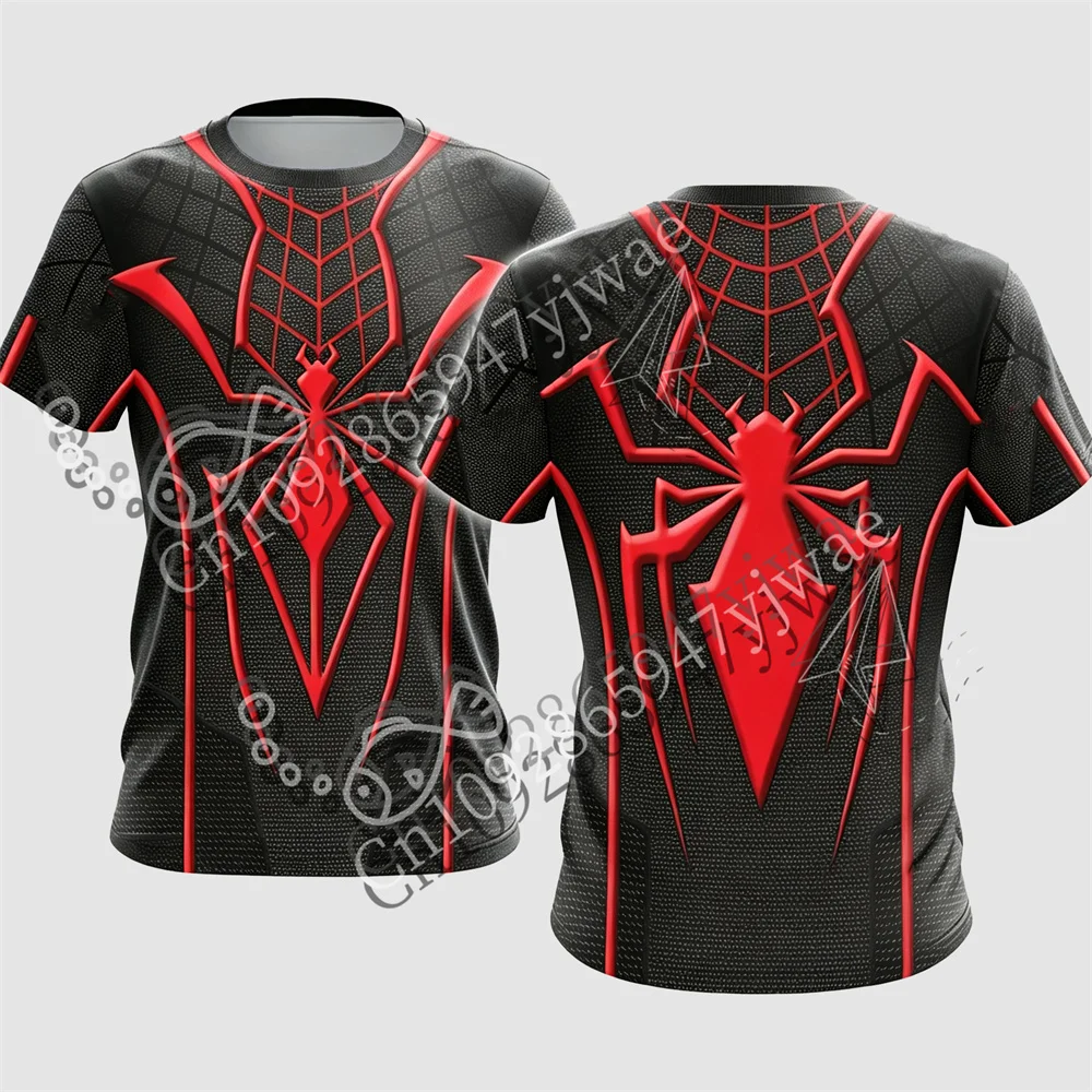 Spider Graphic 2-Sided Printed Sports Jersey Movie Fan Tee Breathable Quick Drying Top Training Tee Summer Men Women T-Shirt